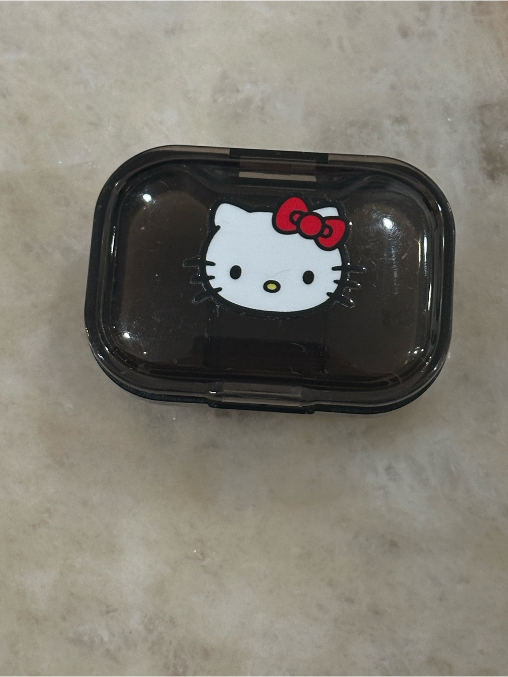 Hello Kitty Brown Smoky Three-Compartment Pill Box